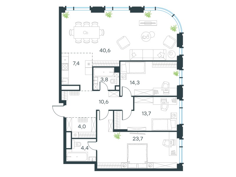 Планировка 122.5 м²