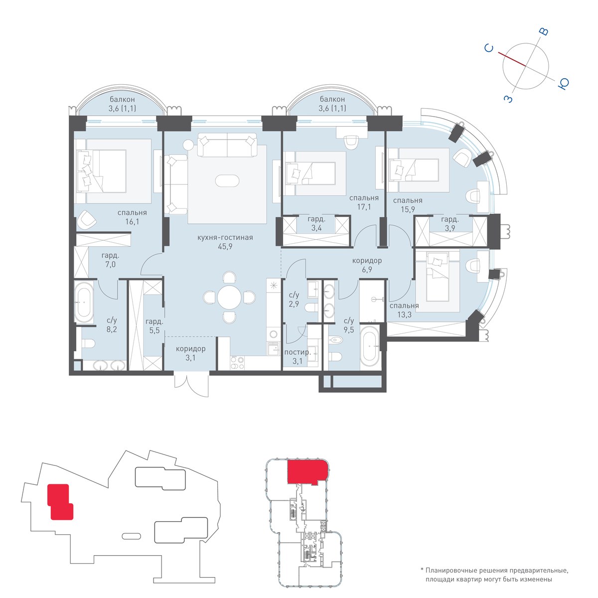 Планировка 166.4 м²