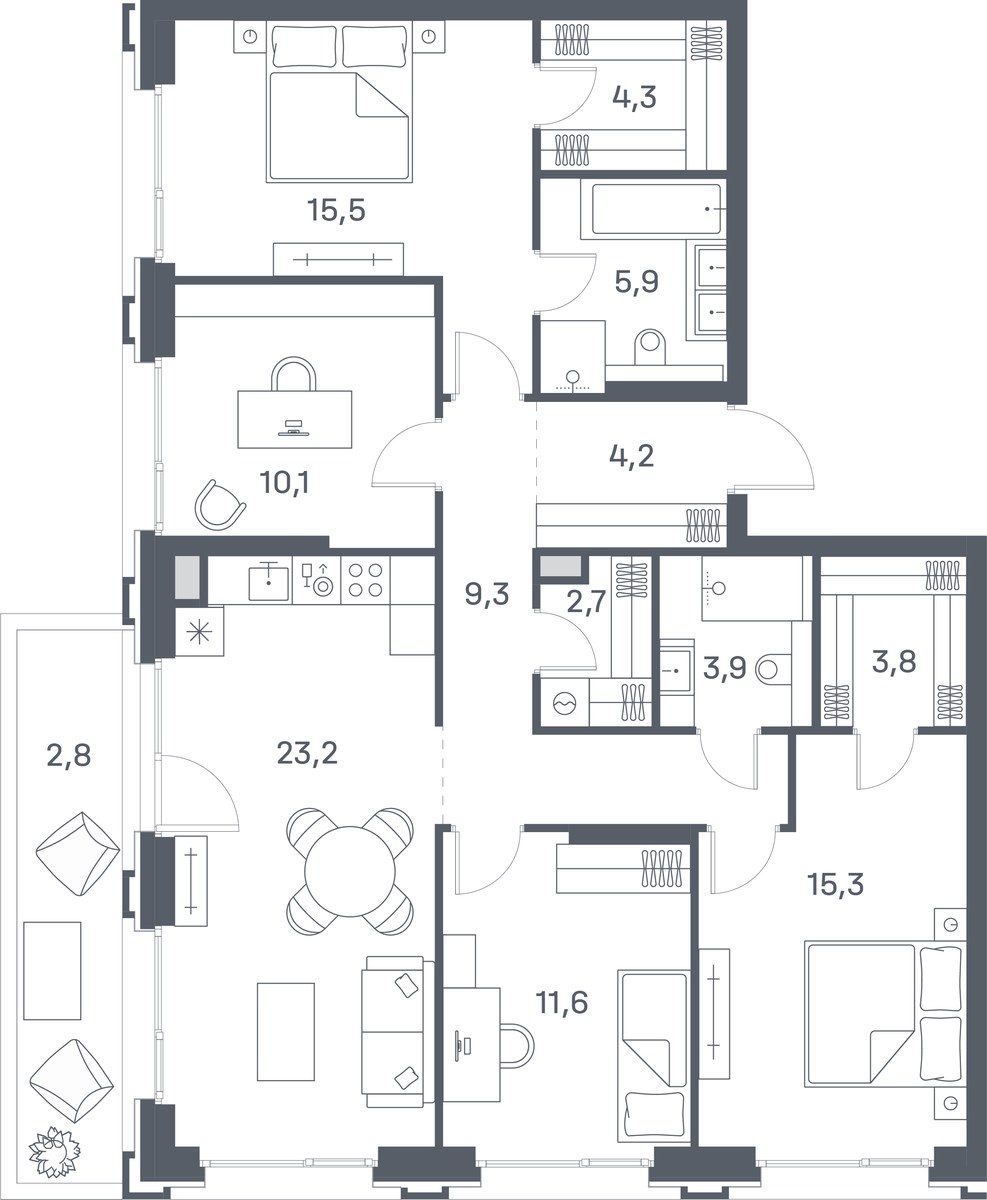 Планировка 112.6 м²