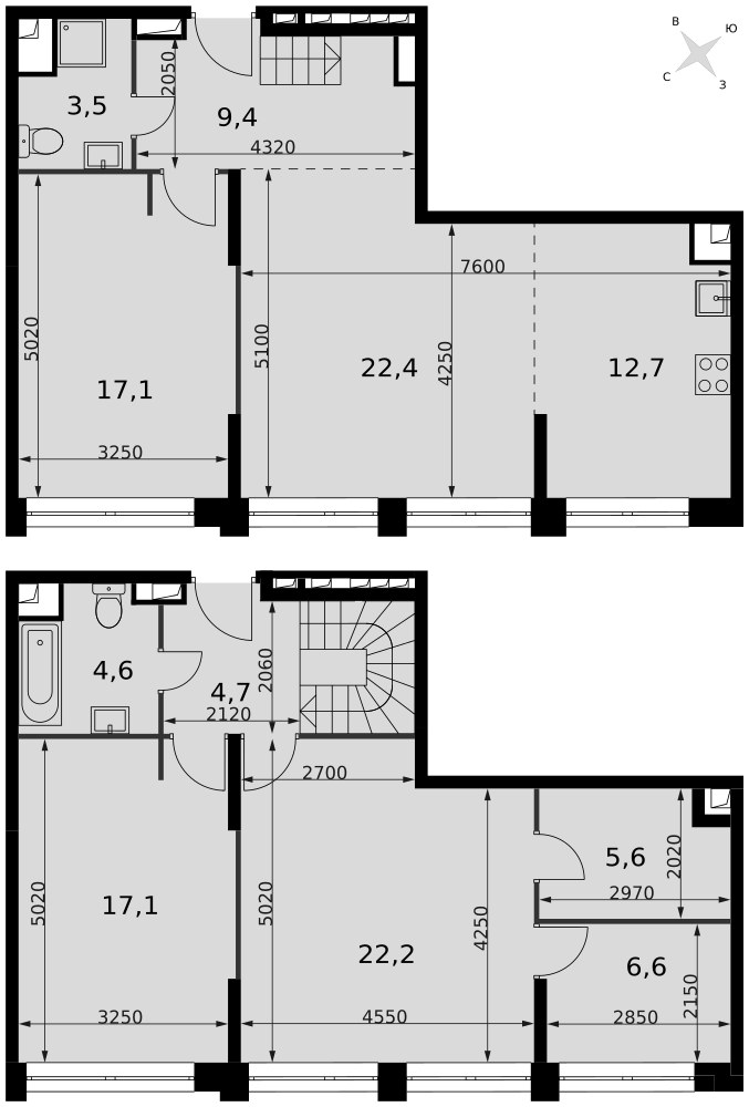 Планировка 125.9 м²