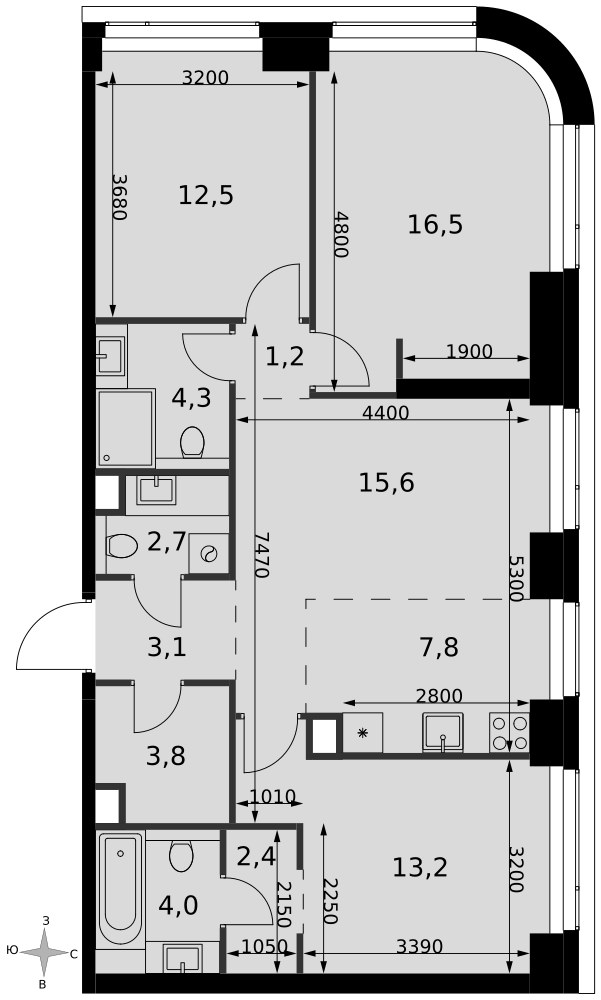 Планировка 87.1 м²