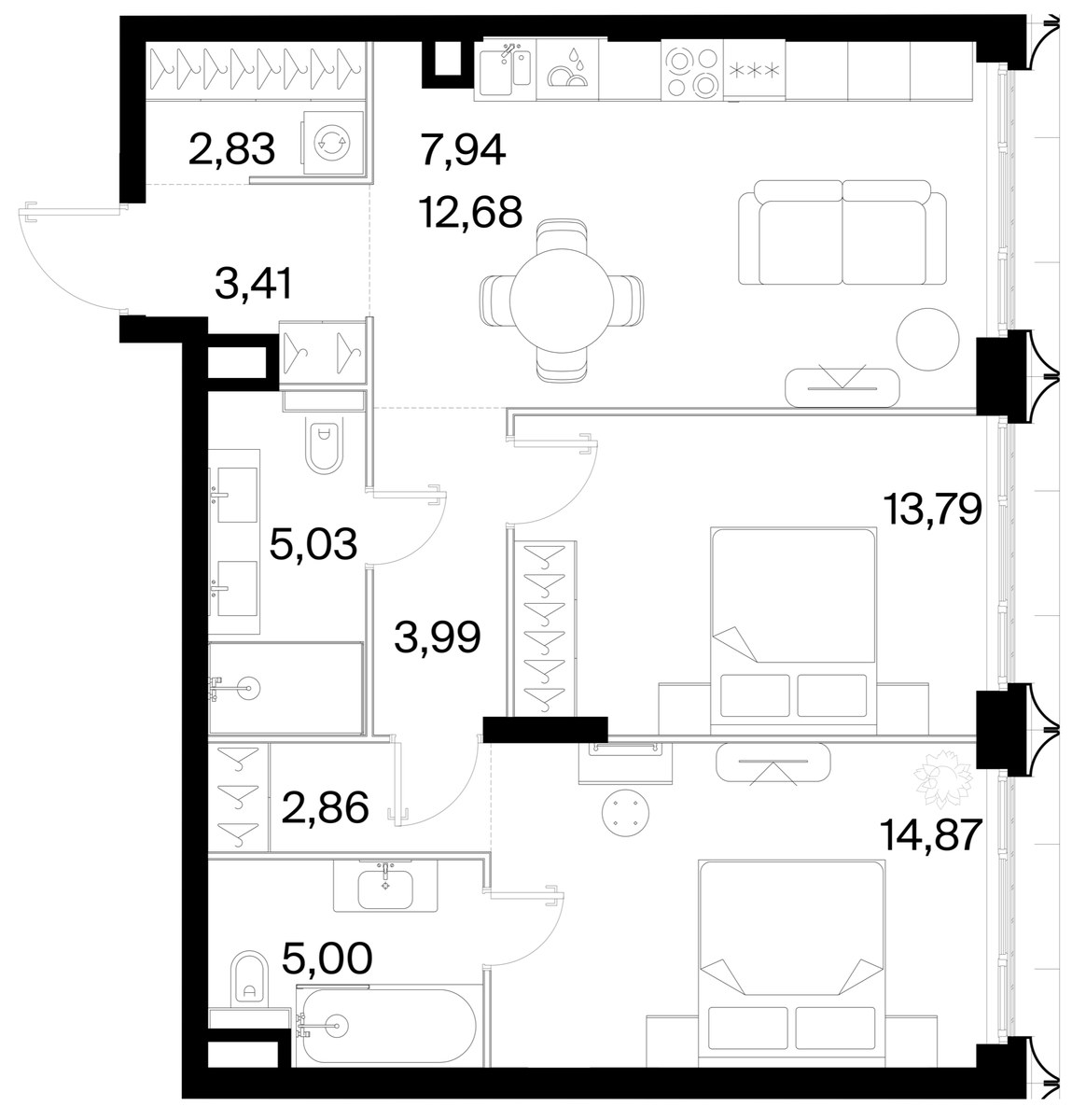 Планировка 72.4 м²