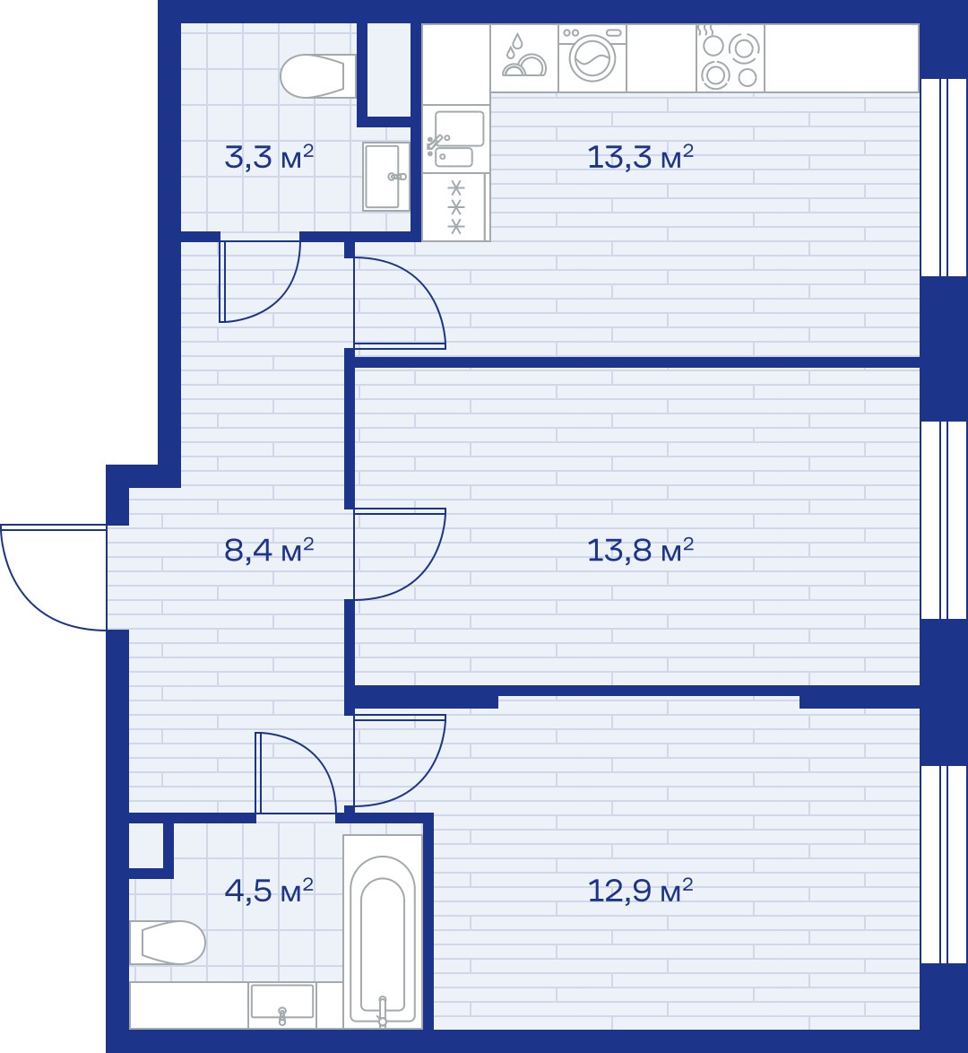 Планировка 56.0 м²
