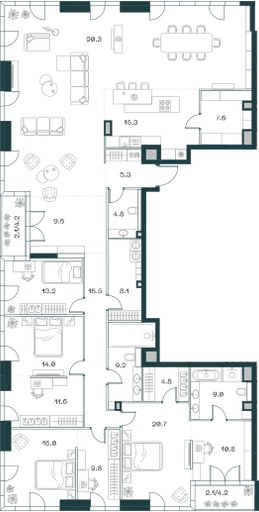 Планировка 283.3 м²