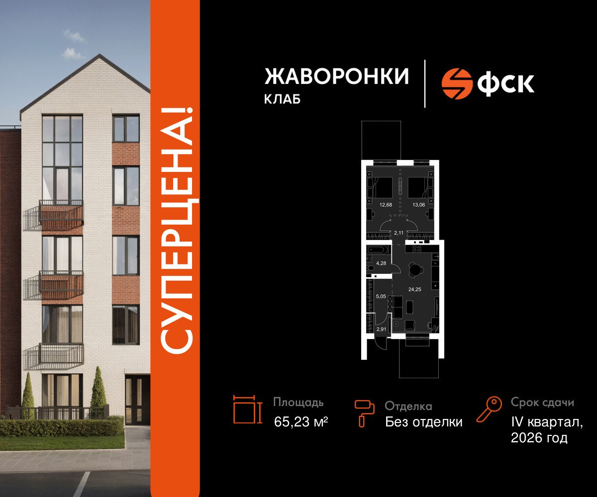 Планировка 65.23 м²