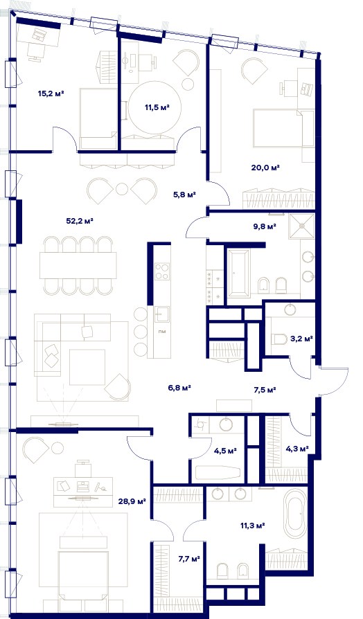 Планировка 188.7 м²