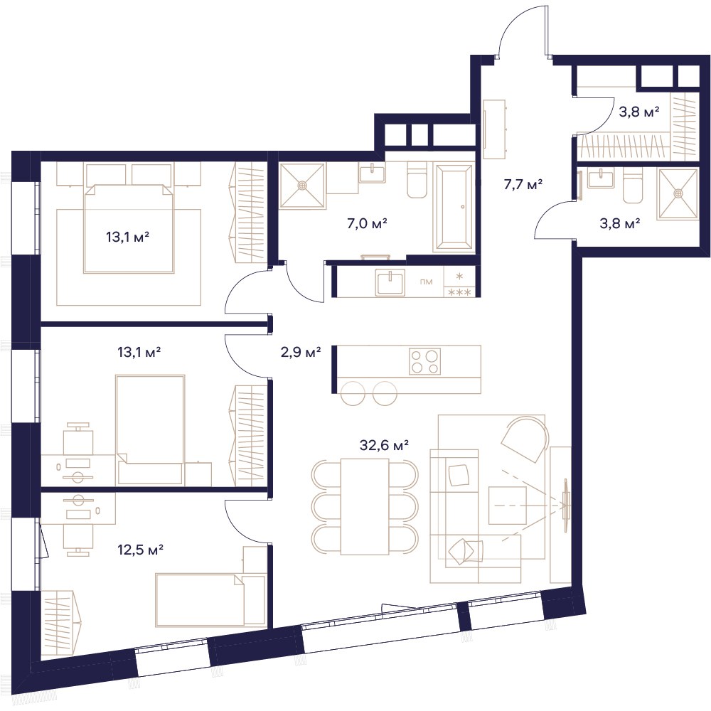Планировка 97.0 м²