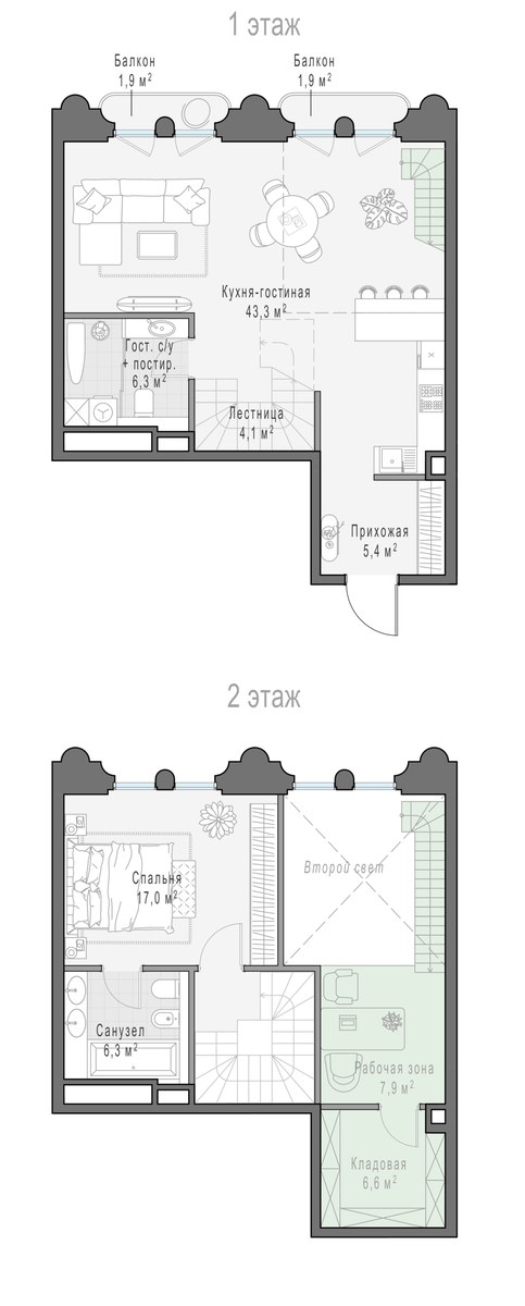 Планировка 83.0 м²