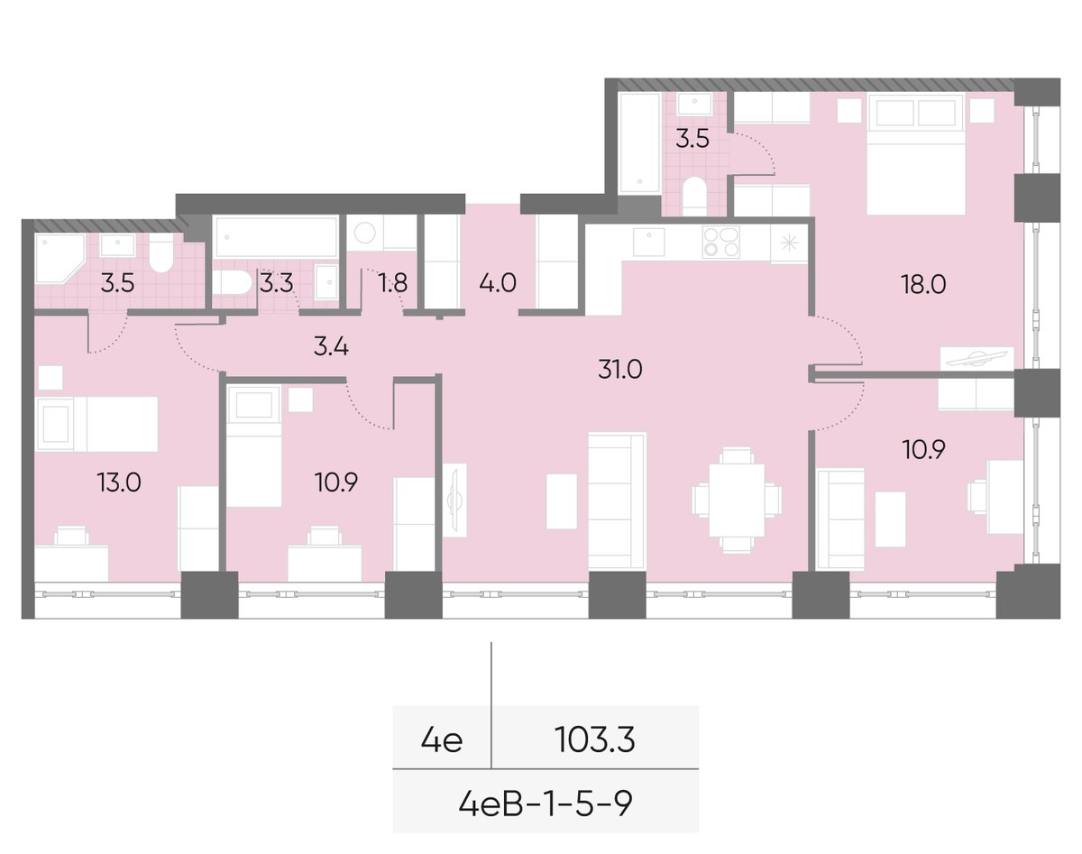 Планировка 103.3 м²