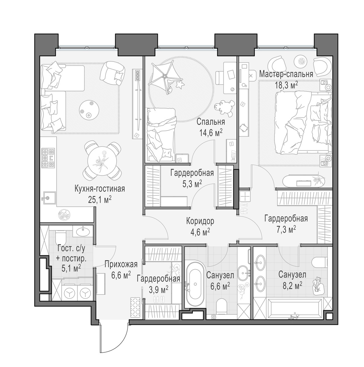 Планировка 106.3 м²