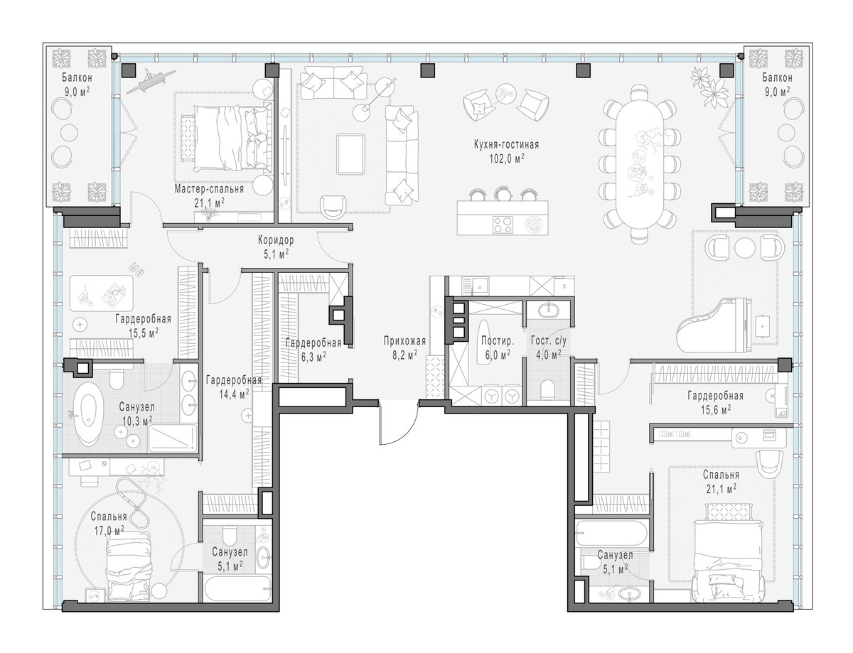 Планировка 259.8 м²