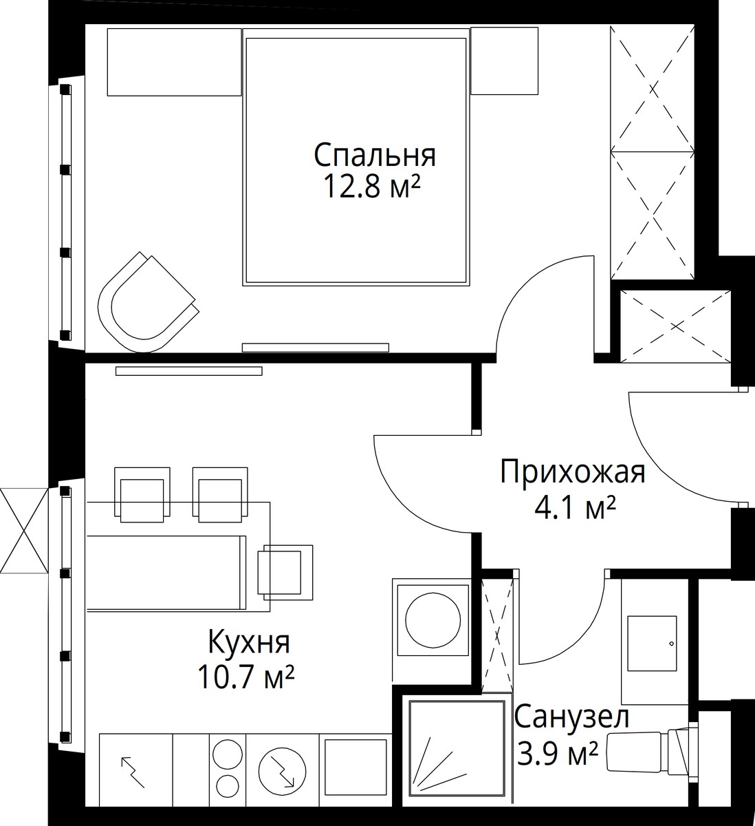 Планировка 31.5 м²