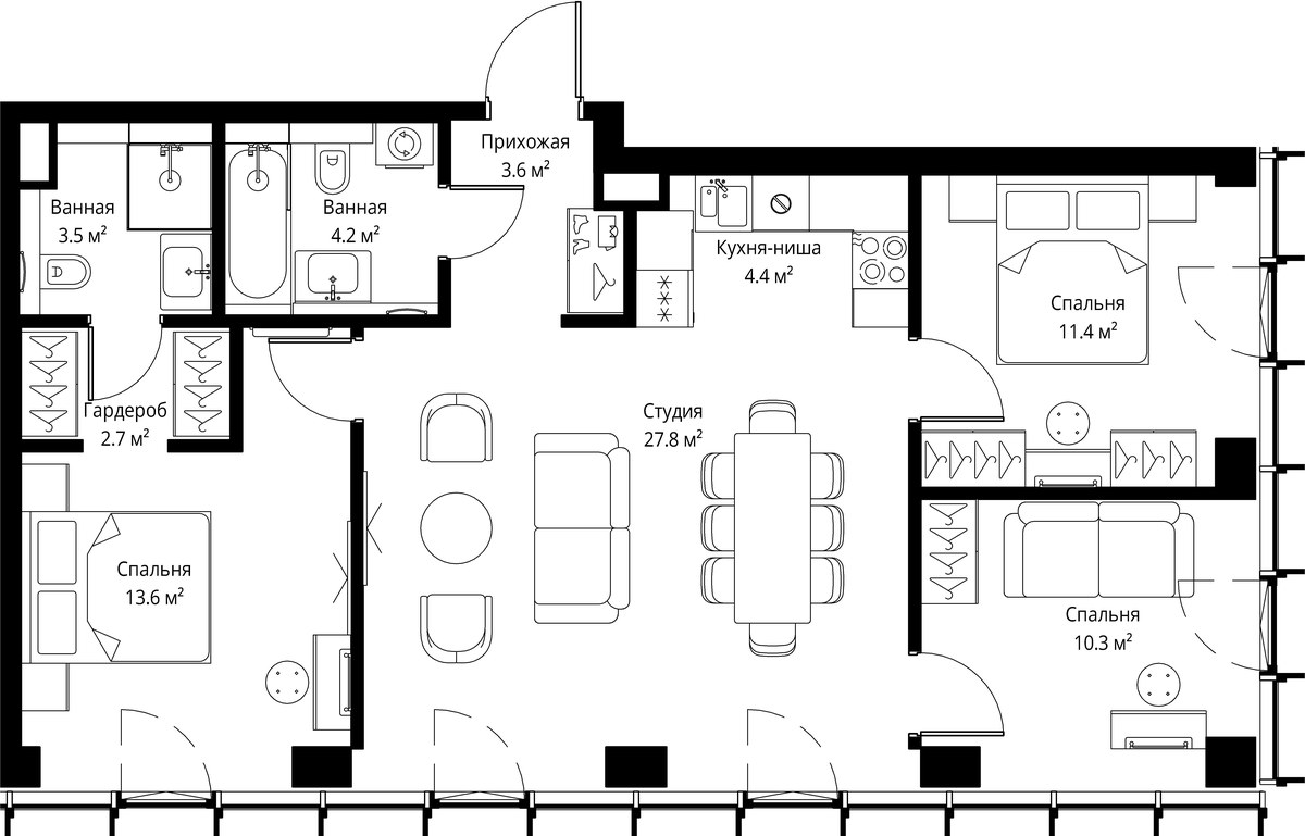Планировка 81.5 м²