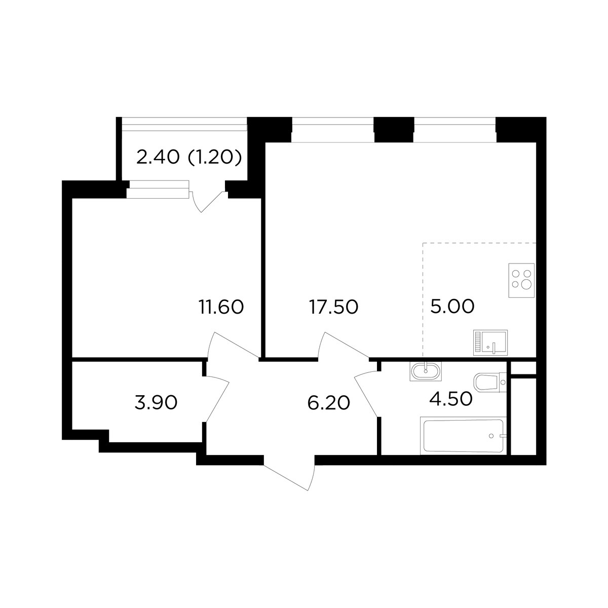 Планировка 49.9 м²