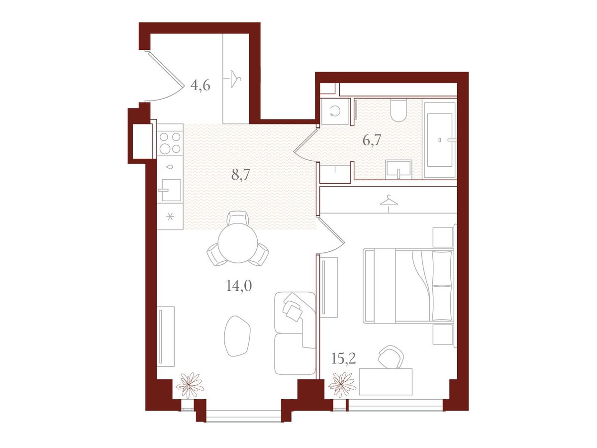 Планировка 49.2 м²