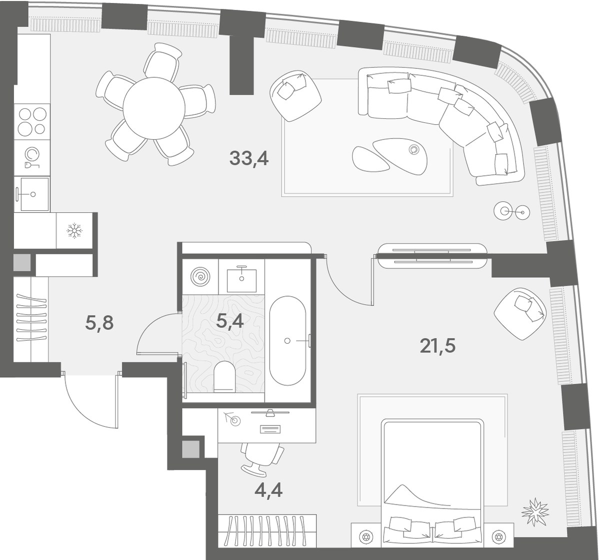 Планировка 70.5 м²