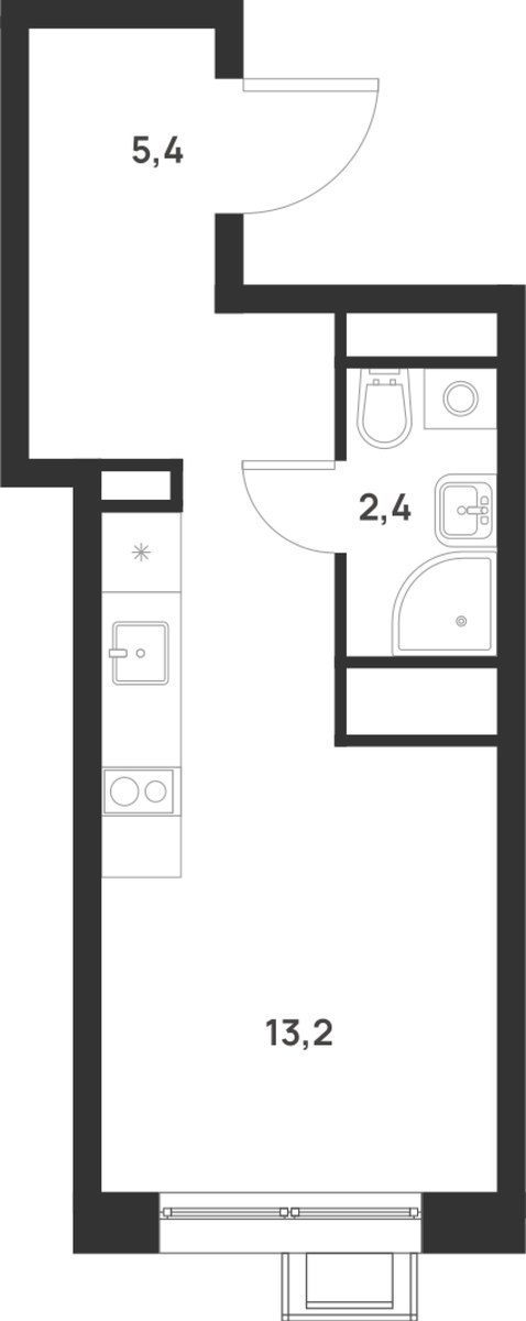Планировка 21.0 м²