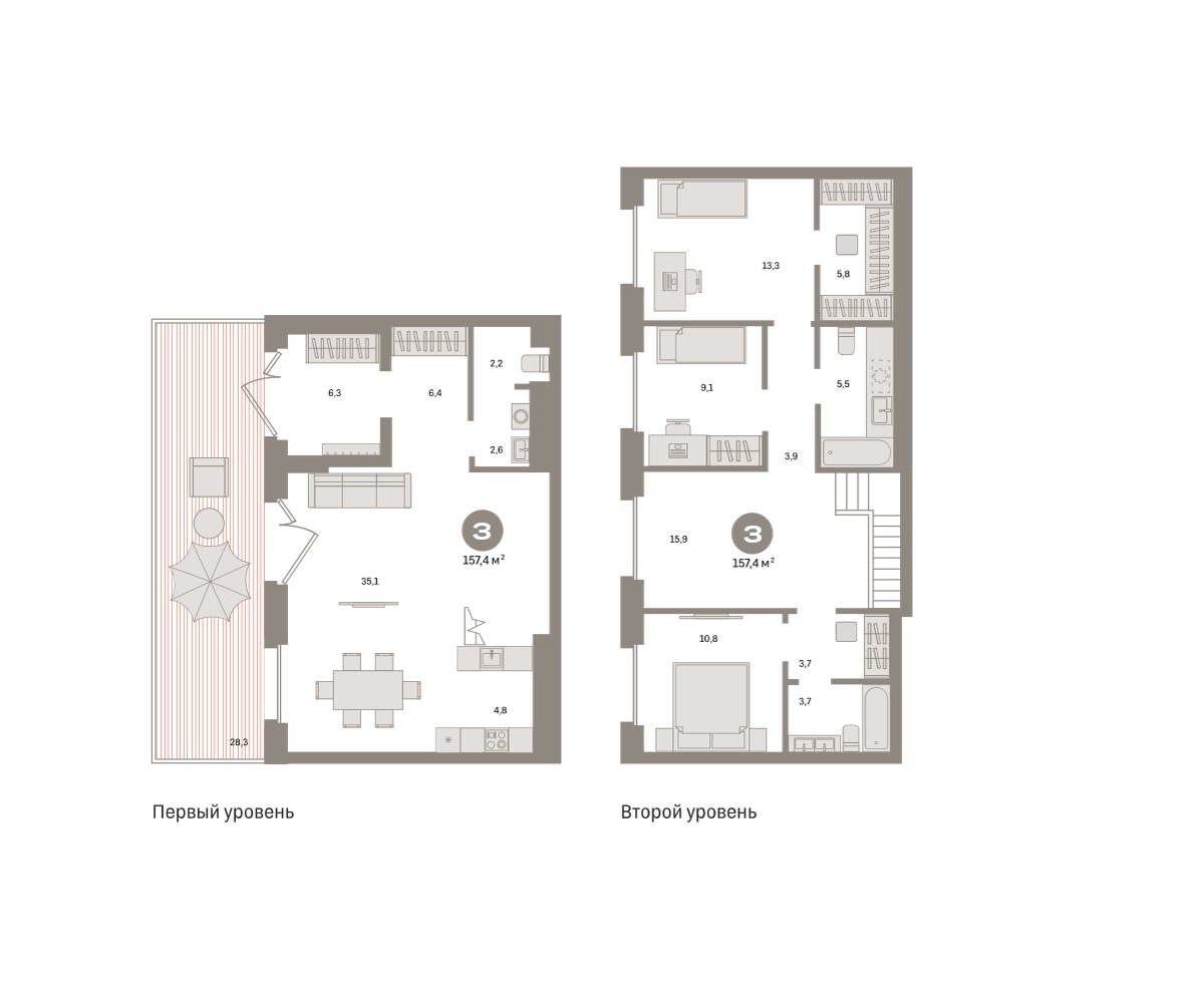Планировка 157.4 м²