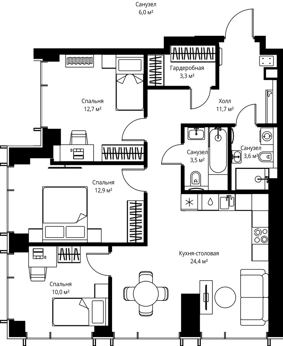 Планировка 82.1 м²