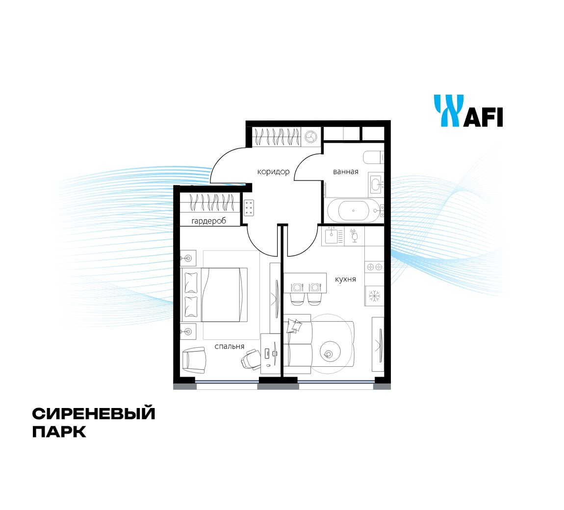 Планировка 39.0 м²