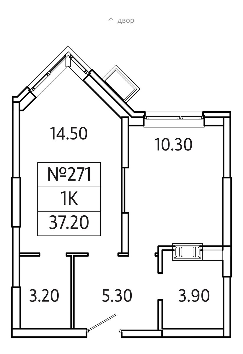 Планировка 37.2 м²