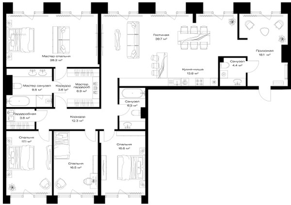 Планировка 196.6 м²