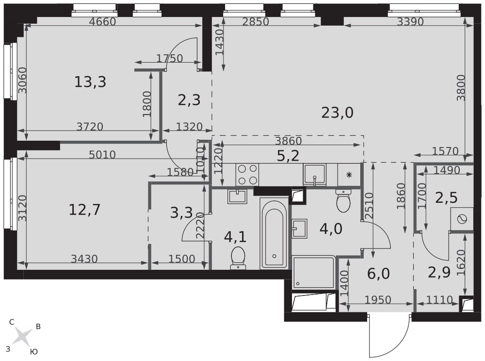 Планировка 79.3 м²