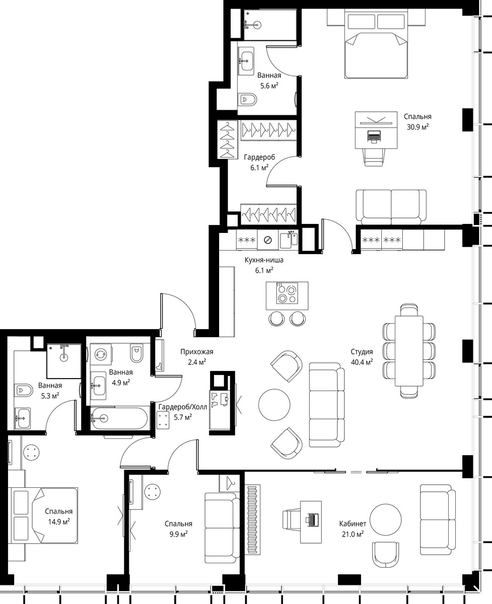 Планировка 153.2 м²