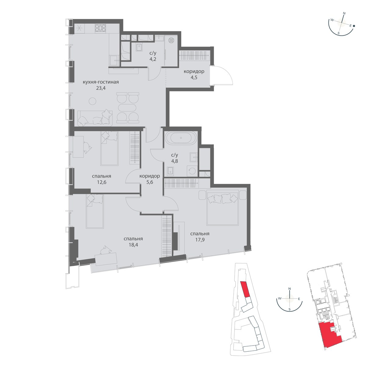 Планировка 91.4 м²