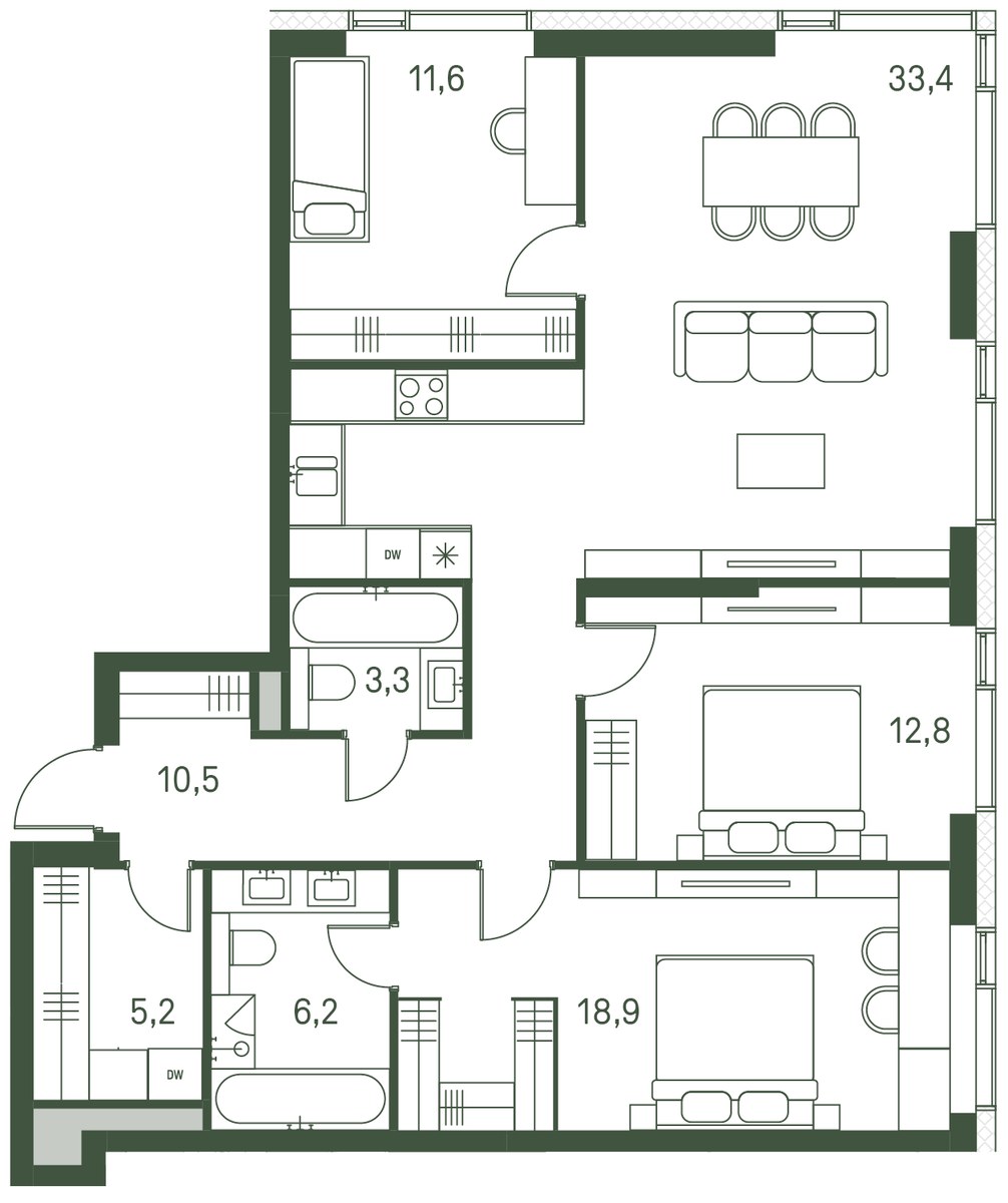 Планировка 101.9 м²