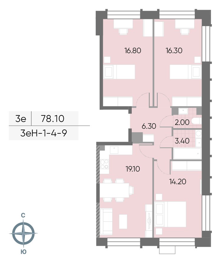 Планировка 78.1 м²