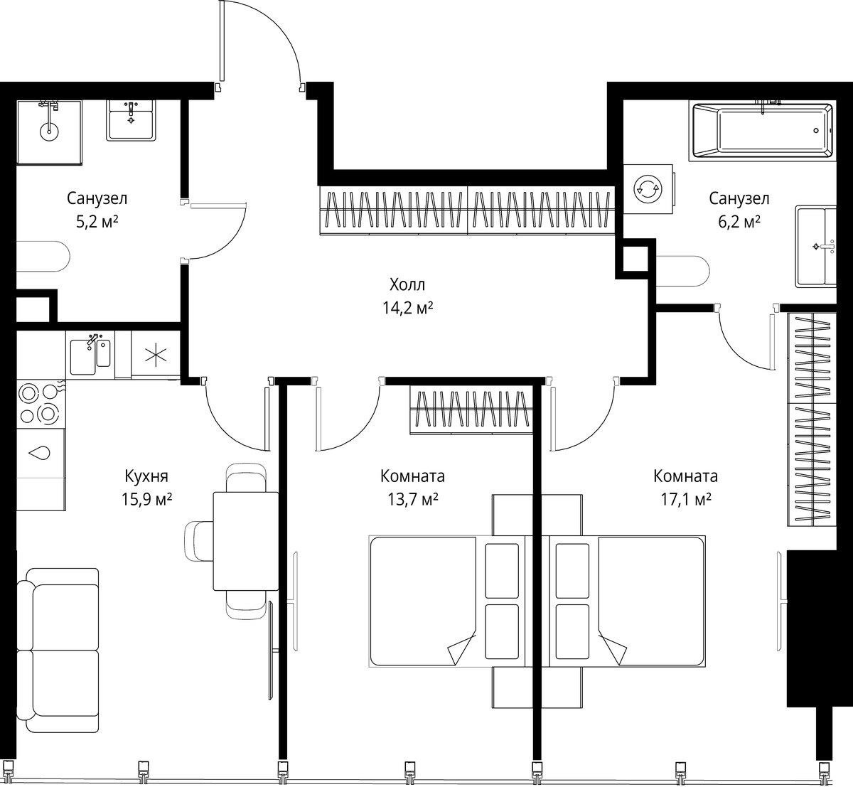 Планировка 72.3 м²
