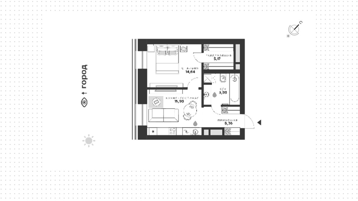 Планировка 48.06 м²