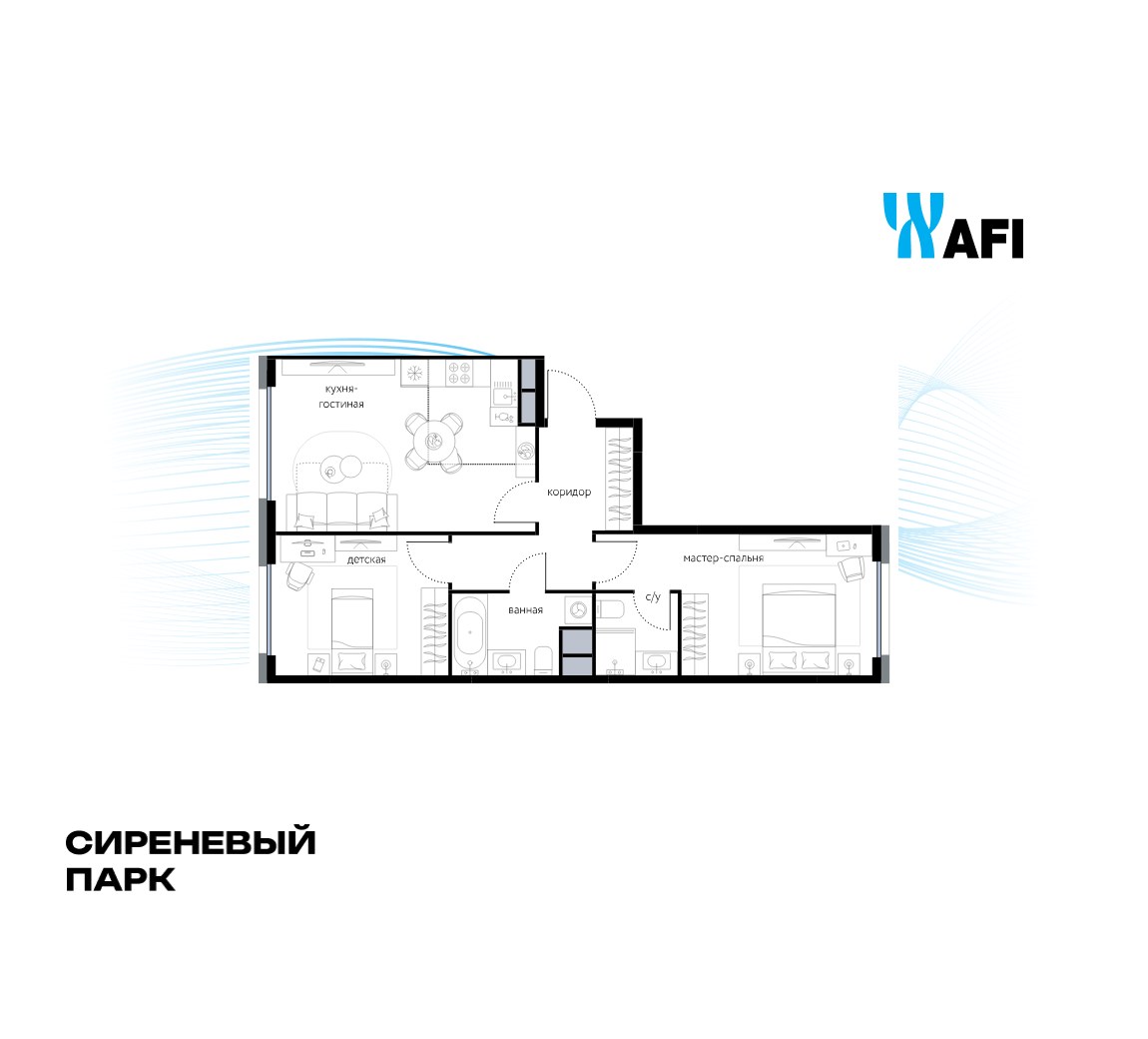 Планировка 64.3 м²
