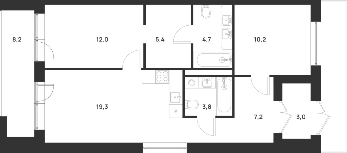 Планировка 68.1 м²