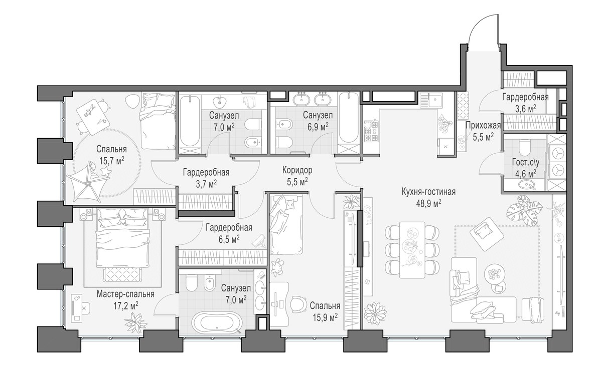 Планировка 148.5 м²