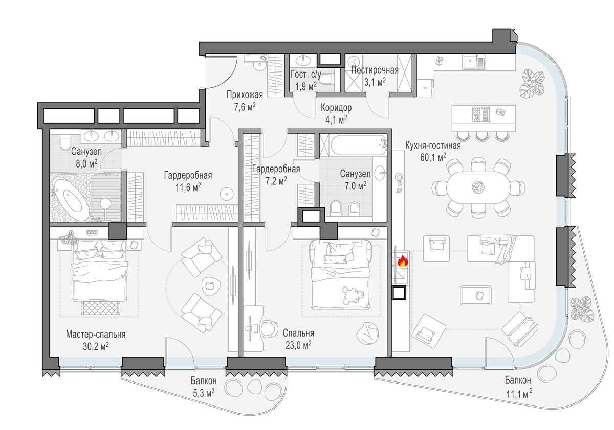Планировка 167.8 м²