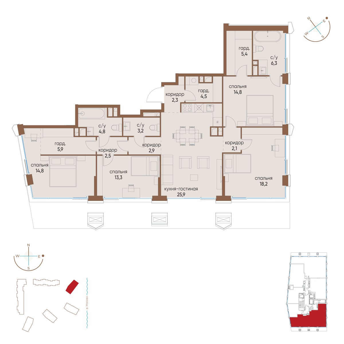 Планировка 126.9 м²