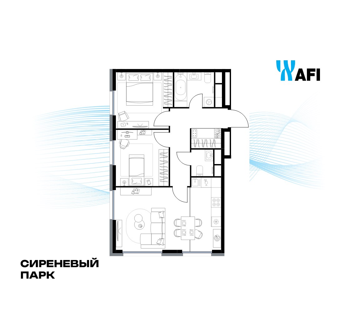Планировка 64.2 м²