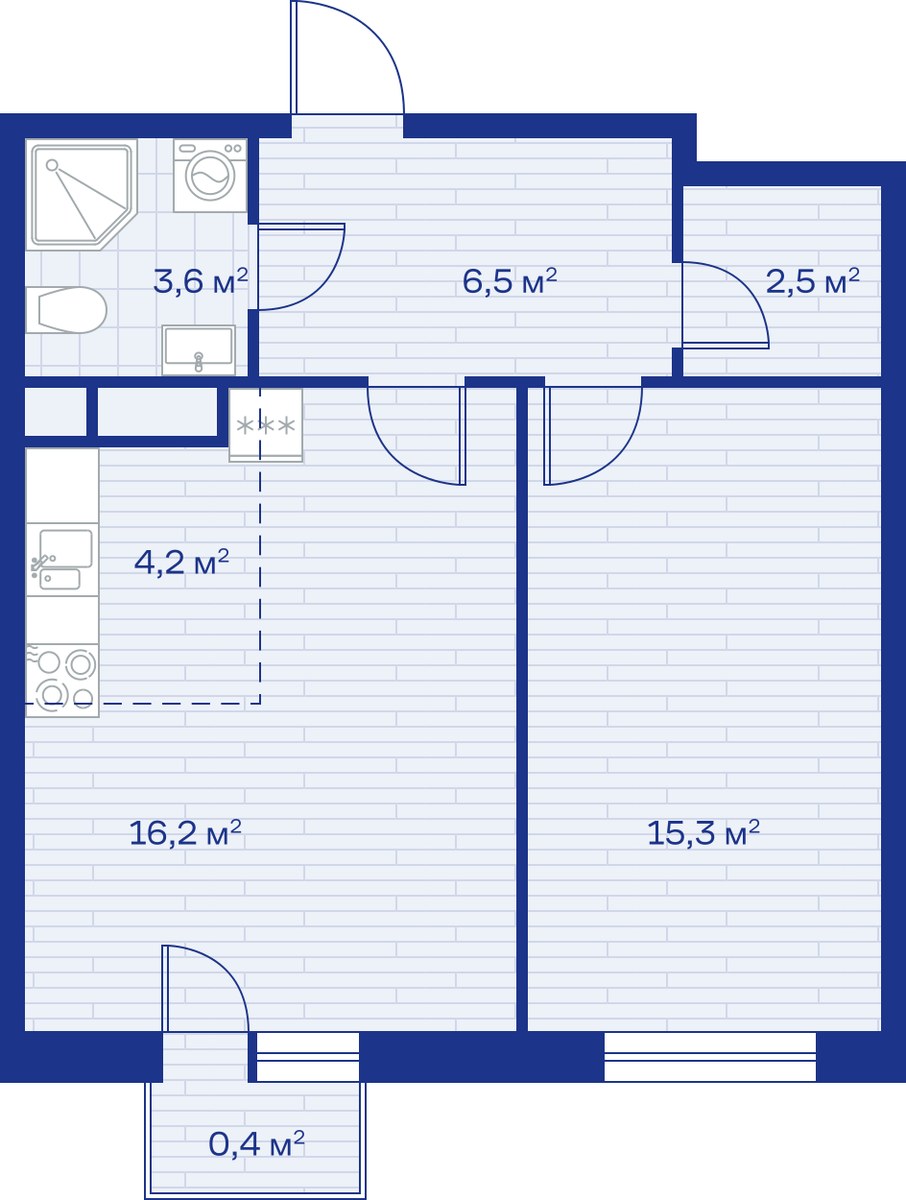 Планировка 49.0 м²