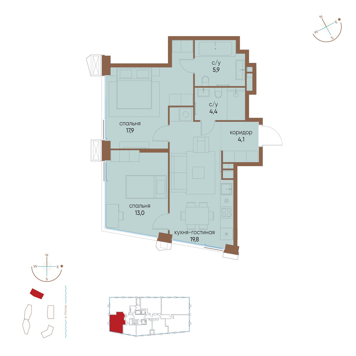 Планировка 65.1 м²