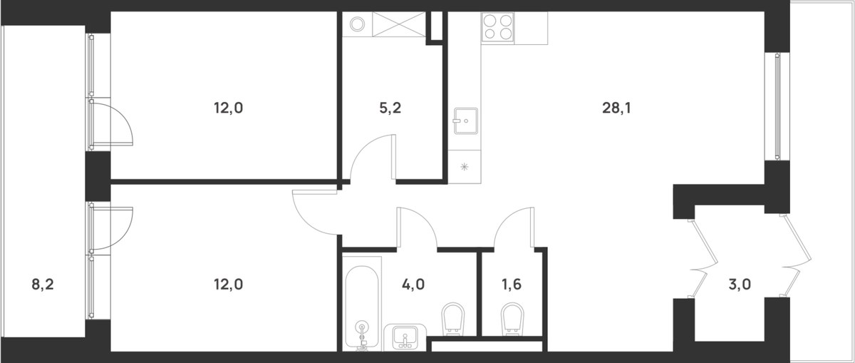 Планировка 68.4 м²