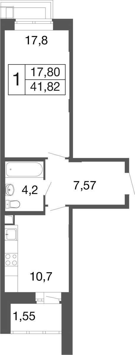 Планировка 40.2 м²