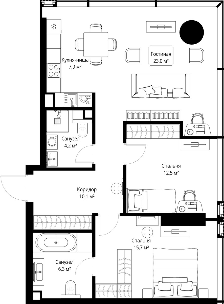 Планировка 79.7 м²