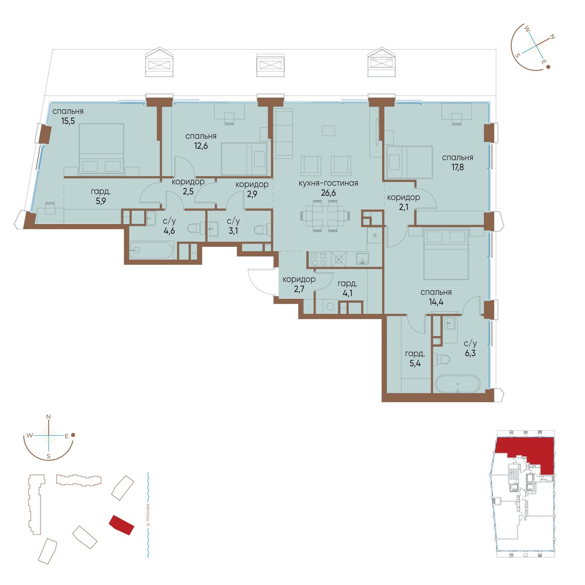 Планировка 126.5 м²