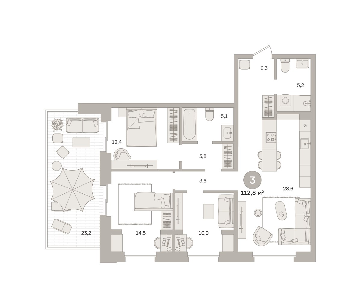 Планировка 112.82 м²