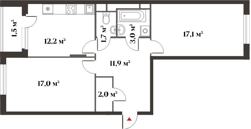 Планировка 65.0 м²