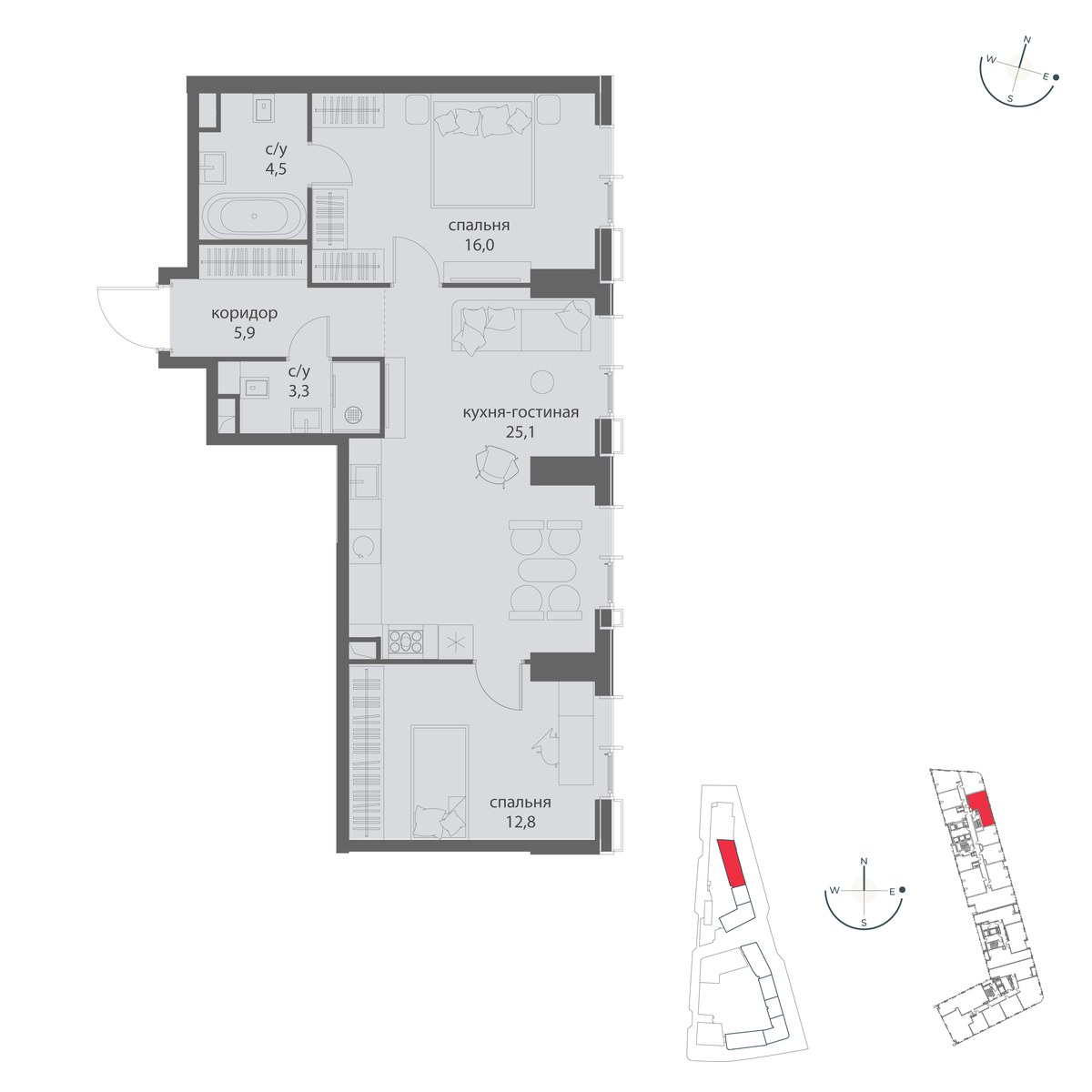 Планировка 67.6 м²