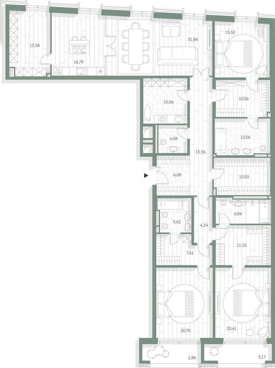 Планировка 224.88 м²