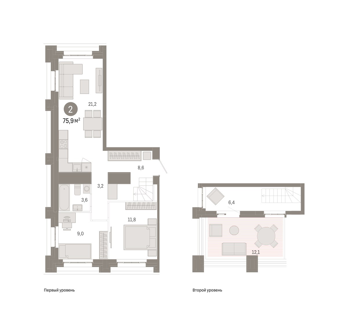 Планировка 75.9 м²